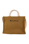 Marni-Small Basket Tote Bag - Marni - Sienna/Natural - Leather-Taschen-Black-Deal-Outlet-by-ARCHIVIST