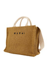 Marni-Small Basket Tote Bag - Marni - Sienna/Natural - Leather-Taschen-Black-Deal-Outlet-by-ARCHIVIST