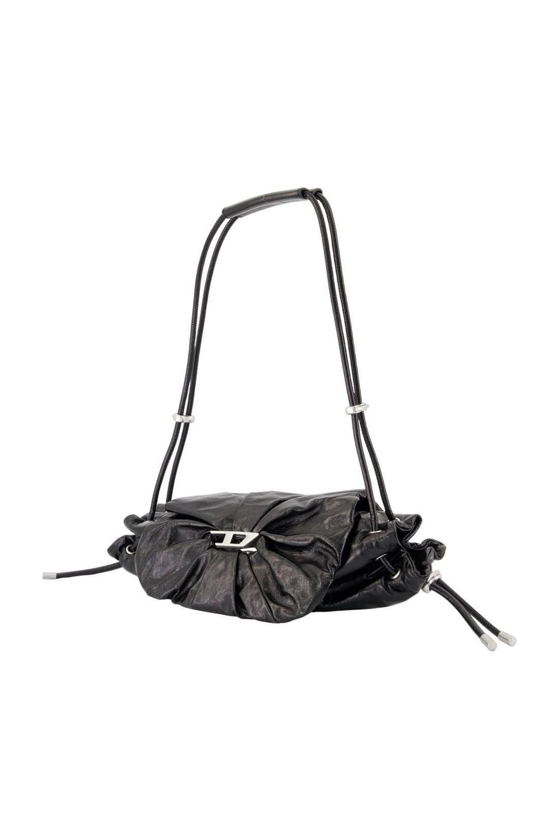 Diesel-Scrunch-D Small Schultertasche - DIESEL - Leder - Schwarz-Taschen-Black-Deal-Outlet-by-ARCHIVIST