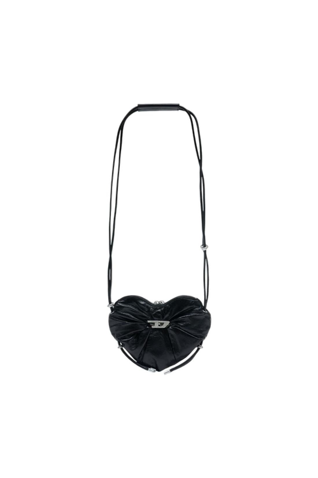 Scrunch-D Heart Schultertasche - DIESEL - Leder - Schwarz