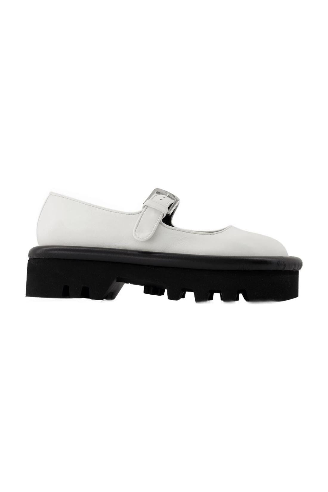 Schuhe Bumper Chunky aus weißem Leder