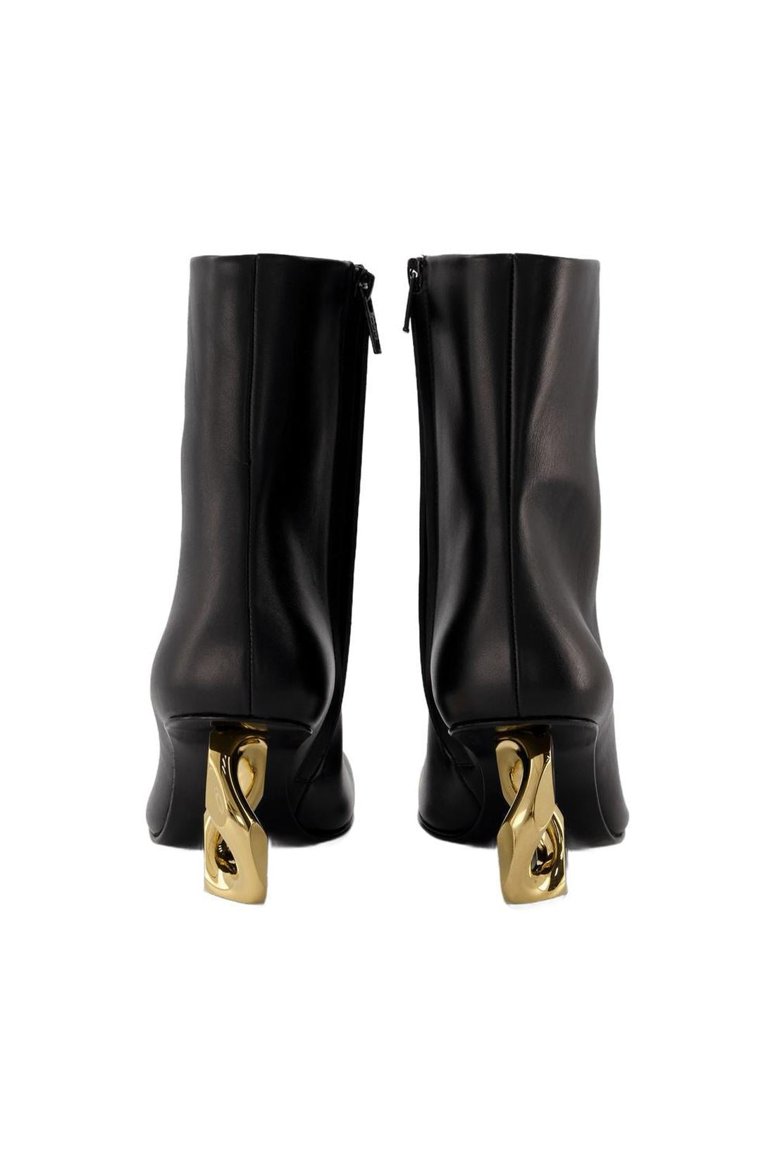 Stiefeletten Chaîne aus schwarzem Leder