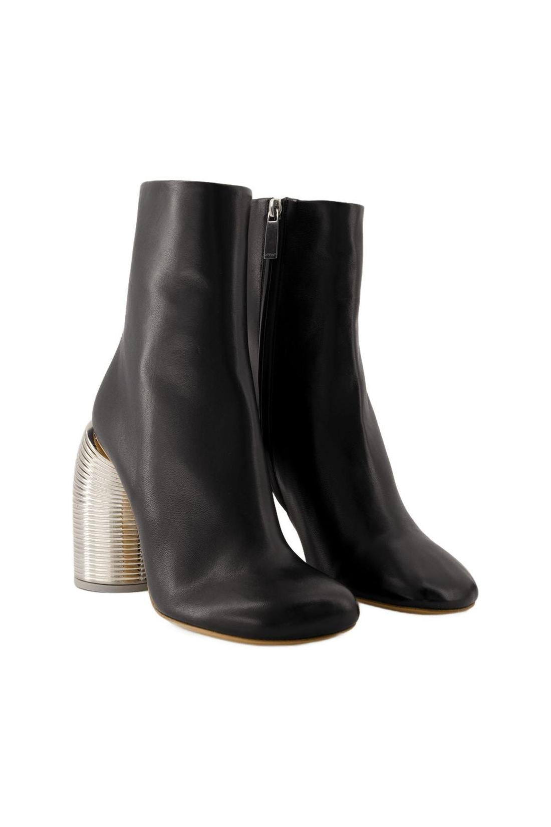 Silver Spring Stiefeletten - Off White - Leder - Schwarz/Silber