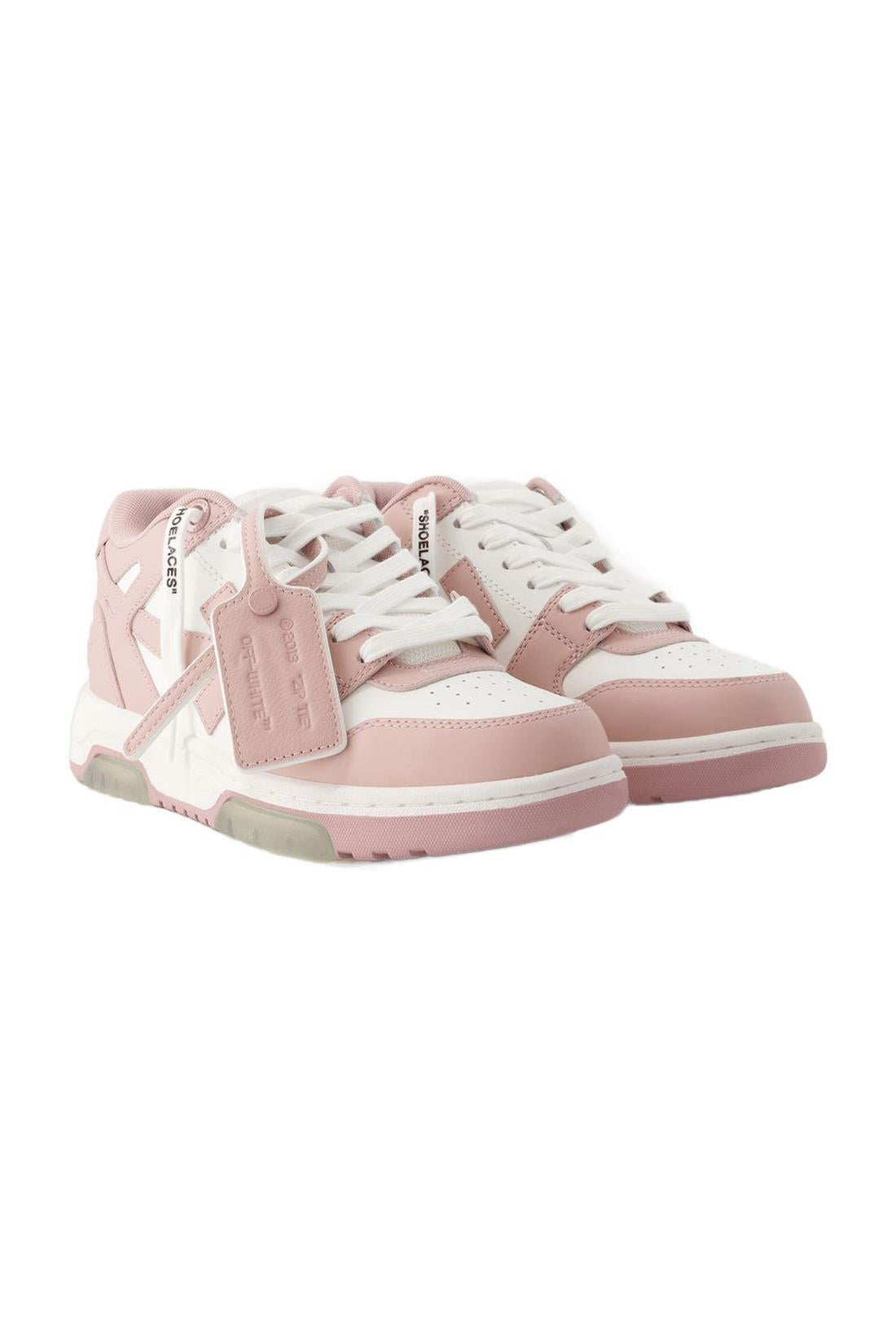 Off White-Out Of Office Sneakers - Off White - White/Pink - Leather-Sneaker-Black-Deal-Outlet-by-ARCHIVIST