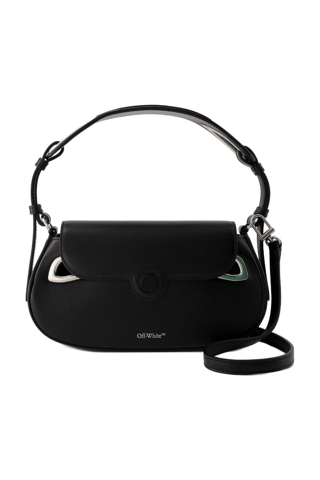 Hobo Clam Bag - Off White - Leder - Schwarz