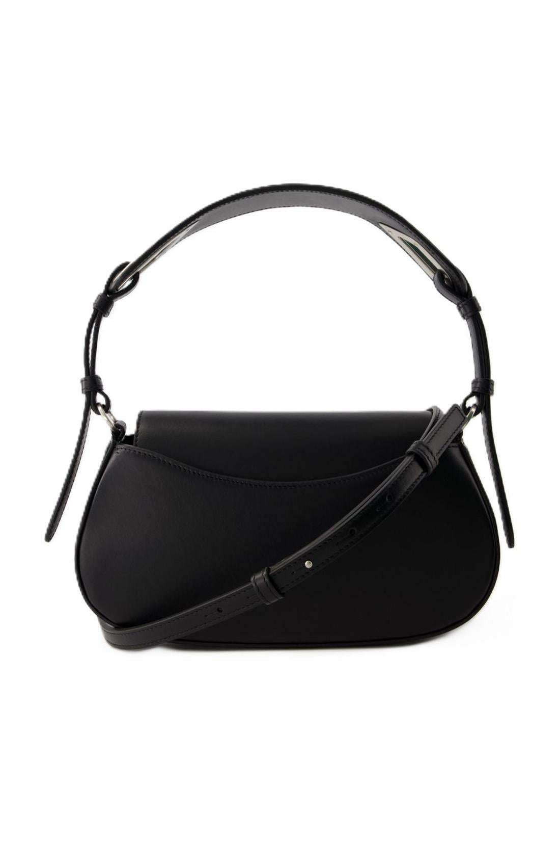 Hobo Clam Bag - Off White - Leder - Schwarz