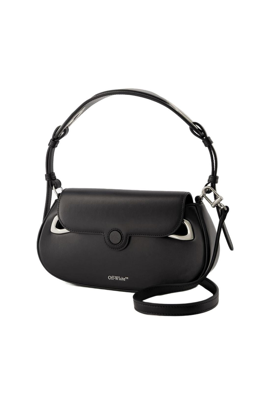 Hobo Clam Bag - Off White - Leder - Schwarz