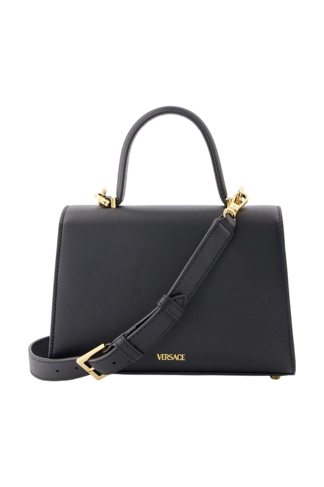 Versace-Handtasche Small Top Handle - Versace - Leder - Schwarz-Taschen-Black-Deal-Outlet-by-ARCHIVIST