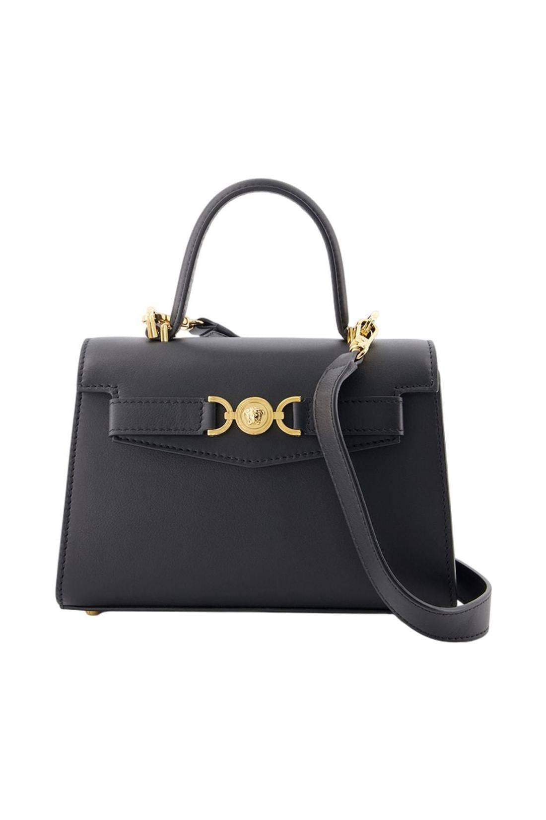 Versace-Handtasche Small Top Handle - Versace - Leder - Schwarz-Taschen-Black-Deal-Outlet-by-ARCHIVIST