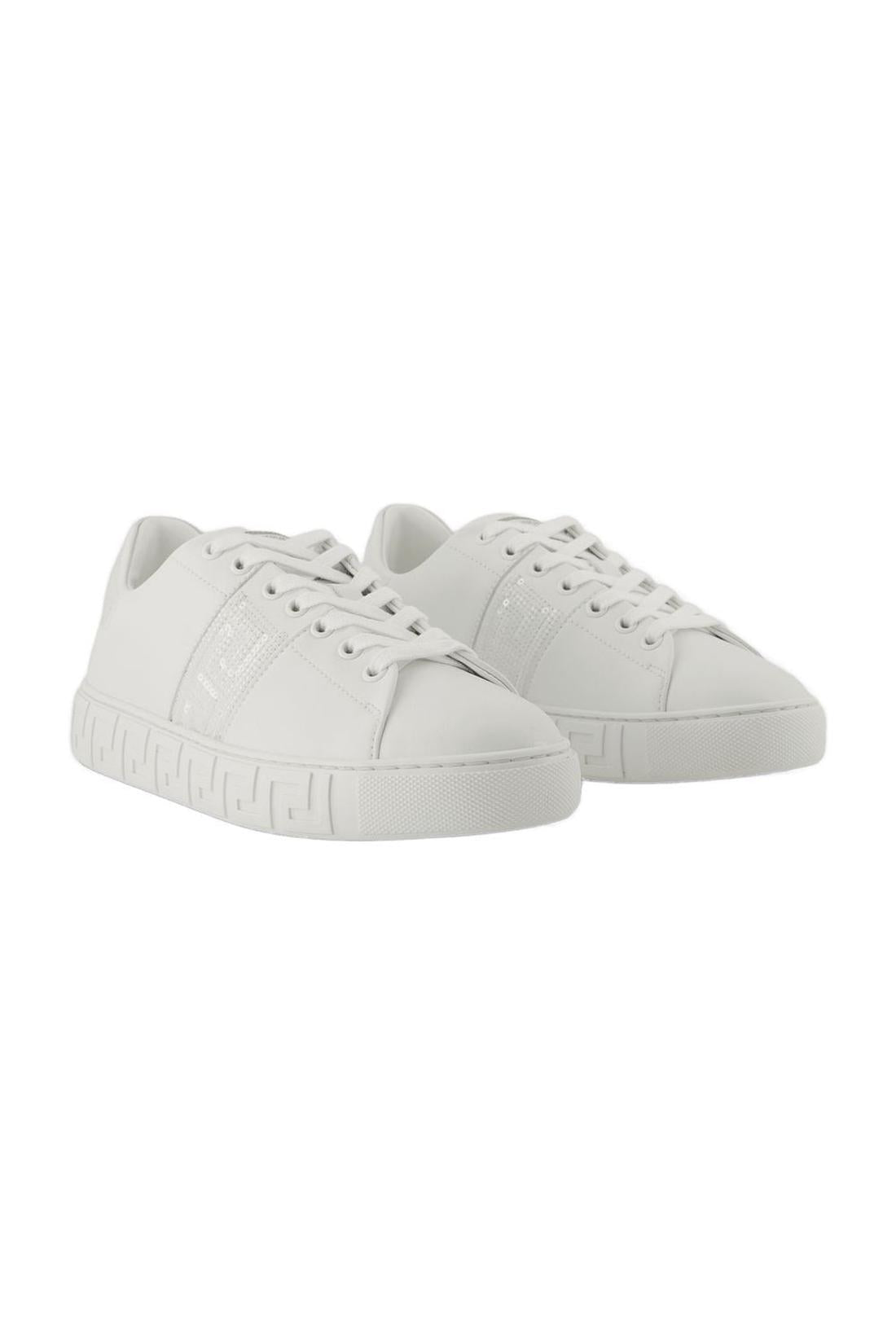 La Greca Sneakers - Versace - Cotton - White