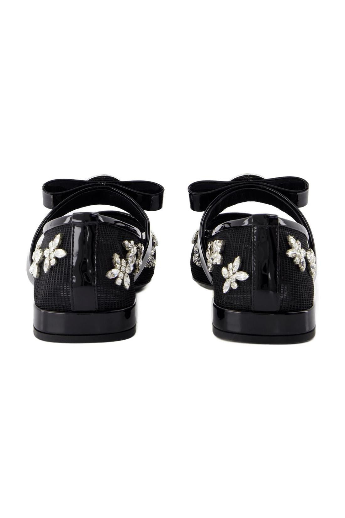 Ballerines Gianni Ribbon - Versace - cuir - noires