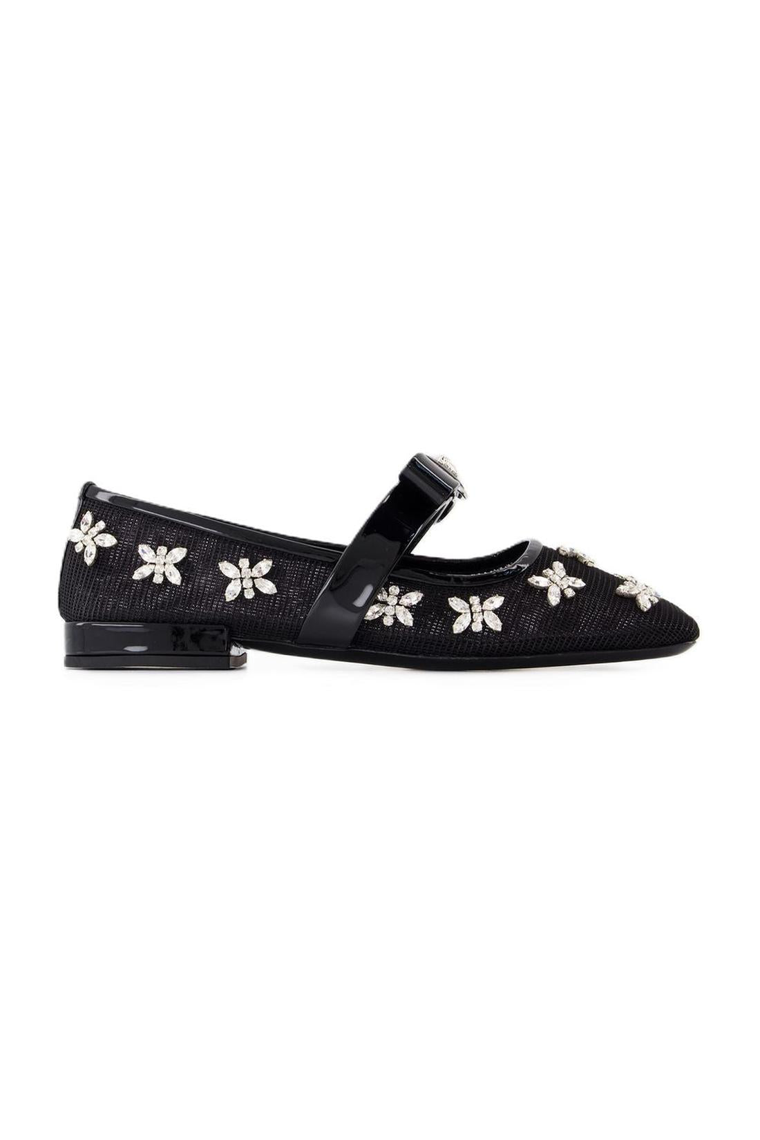 Ballerines Gianni Ribbon - Versace - cuir - noires
