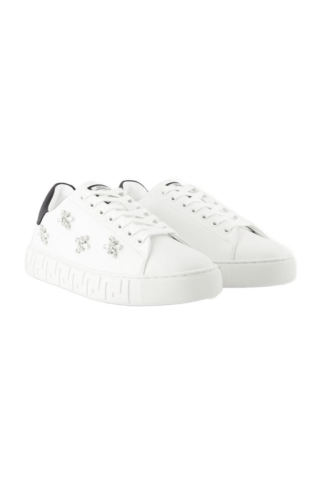 La Greca Sneakers - Versace - Fabric - White