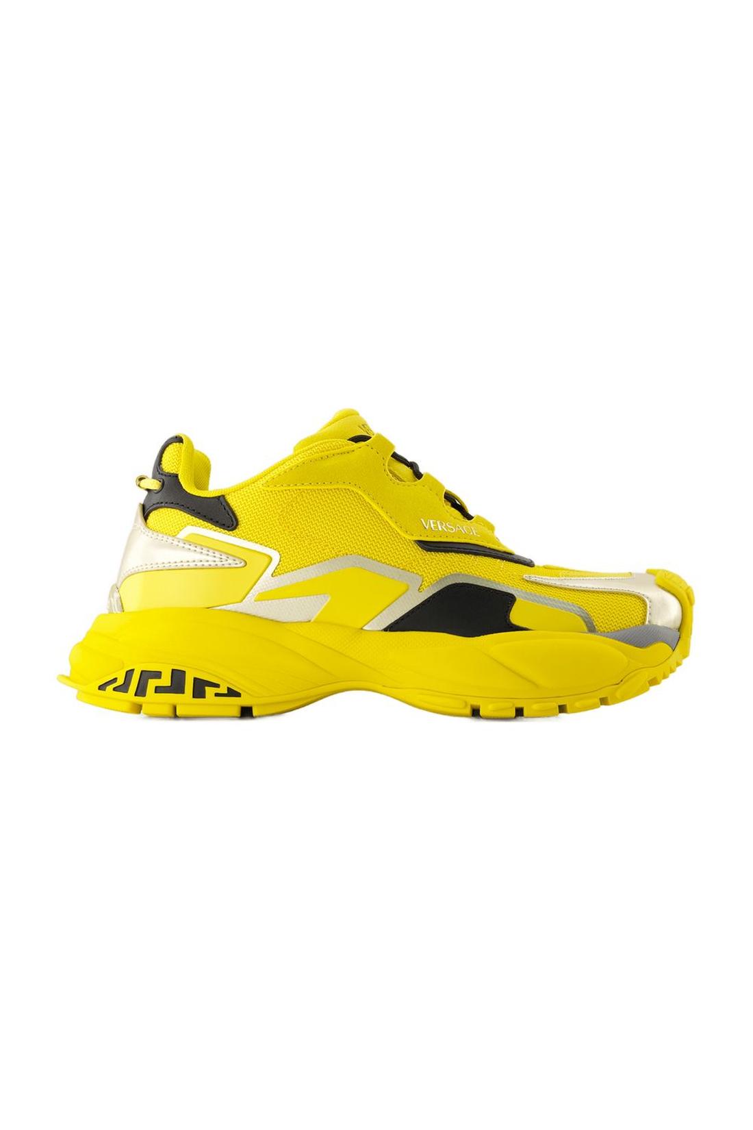 Low Top Sneakers - Versace - Leather - Yellow