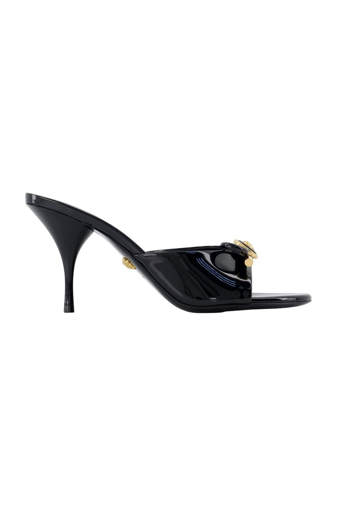 Pantoletten, Größe 85 – Versace – Leder – Schwarz