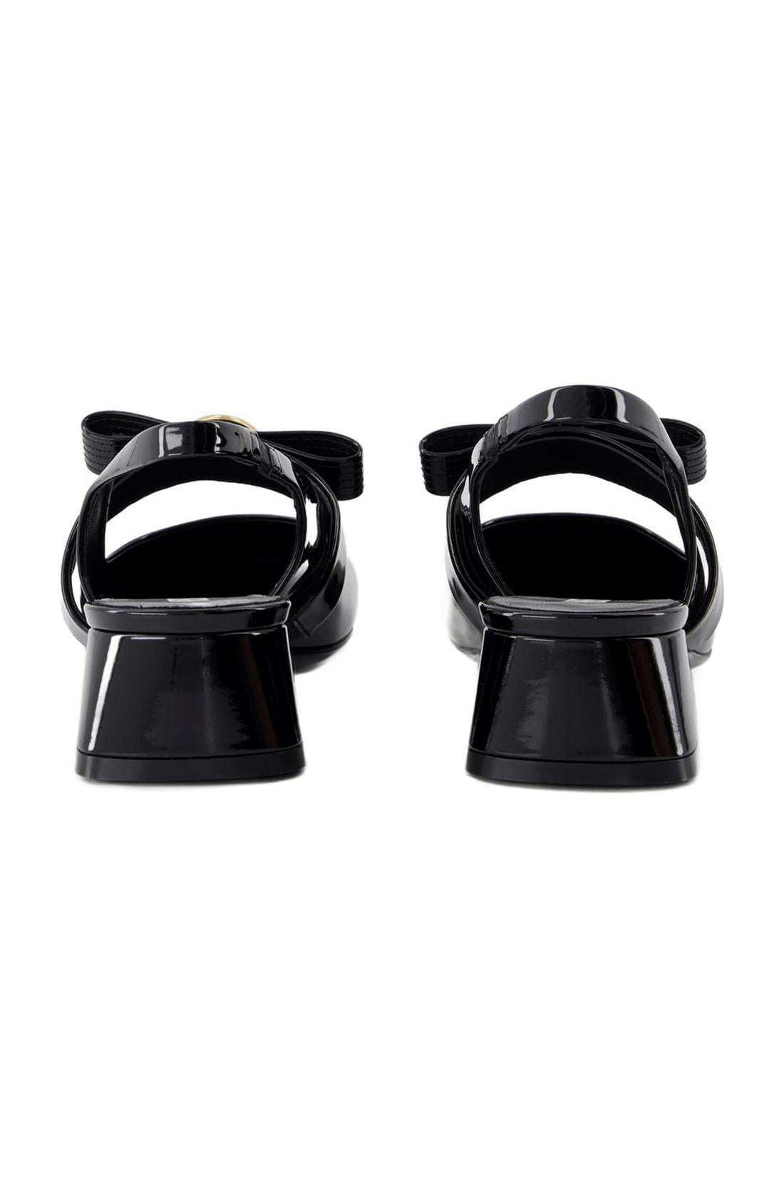 Pochette Gianni Ribbon - Versace - Cuir - Noir