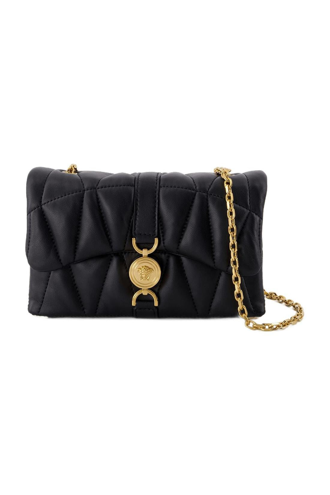 Kleio Mini Schultertasche - Versace - Leder - Schwarz-Taschen-Versace-One size-black-ARCHIVIST