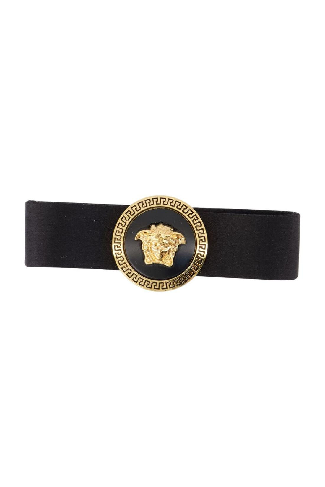 Versace-Medusa Haarspangen - Versace - Seide - Schwarz/Gold-Outdoor-Black-Deal-Outlet-by-ARCHIVIST