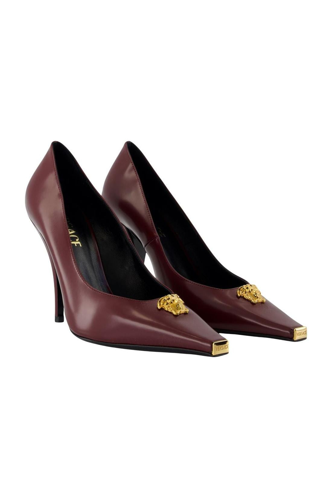 Pumps Pump T.105 Calf Leather - Versace - Leder - Bordeaux-Pumps-Versace-OUTLET-ARCHIVIST-ARCHIVE-SALE
