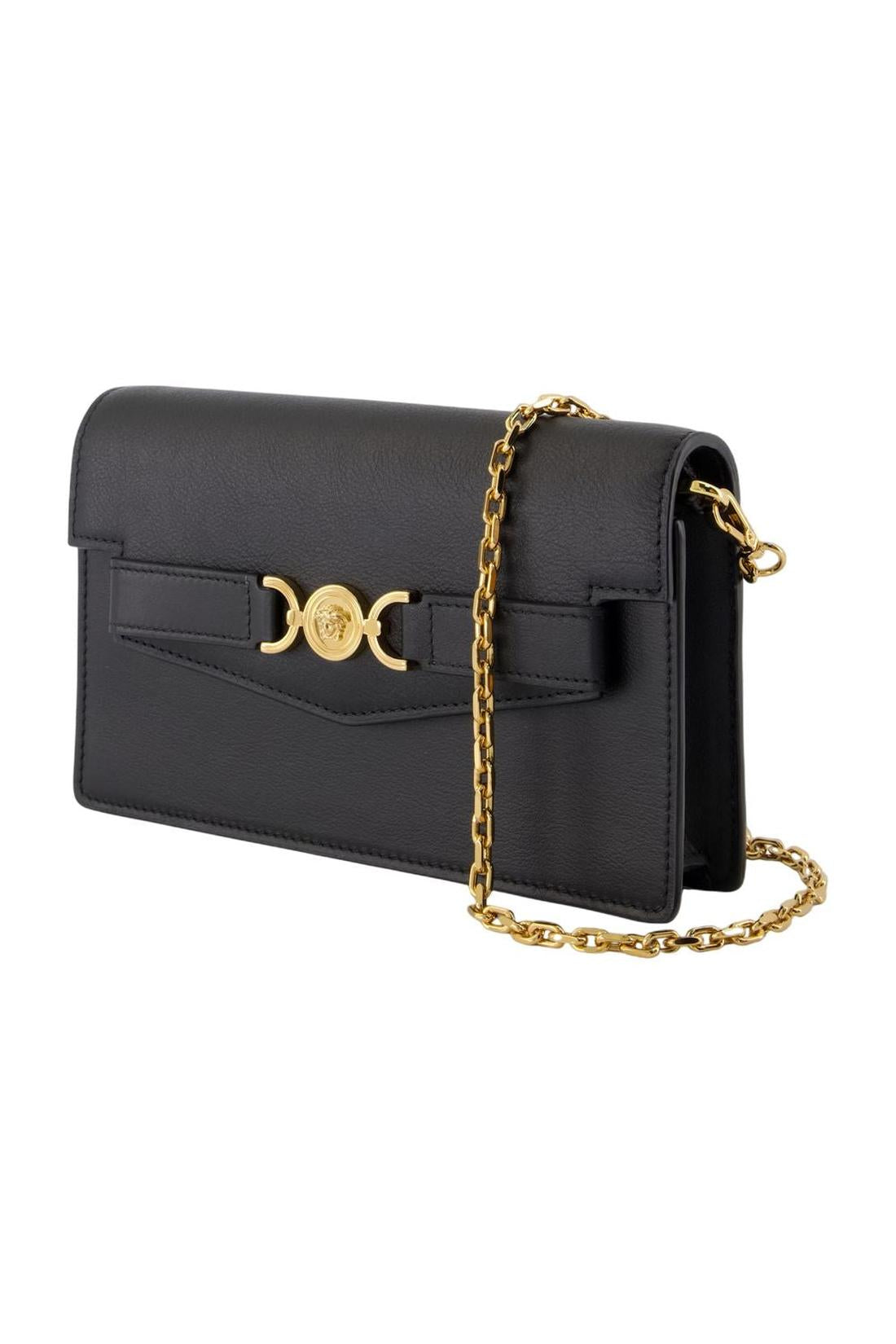 Versace-Wallet On Chain - Versace - Leder - Schwarz-Taschen-Black-Deal-Outlet-by-ARCHIVIST