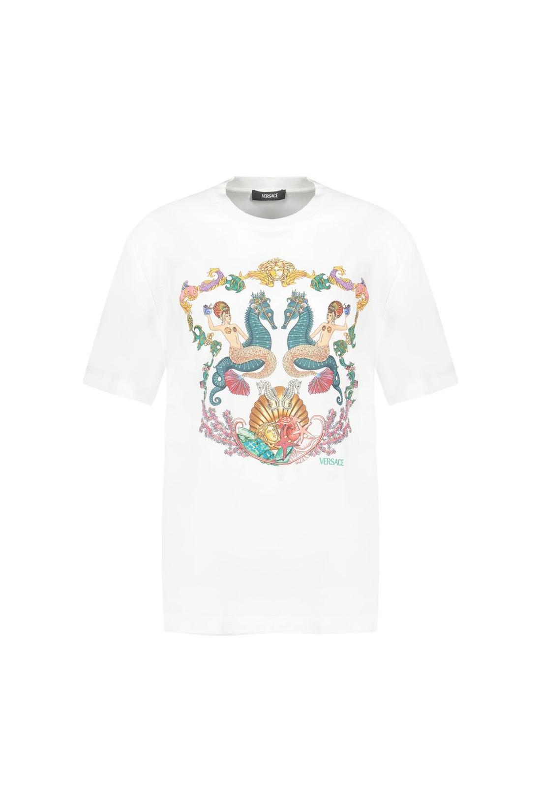 Versace-Theater Crest T-Shirt - Versace - Baumwolle - Weiß-Shirts-Black-Deal-Outlet-by-ARCHIVIST