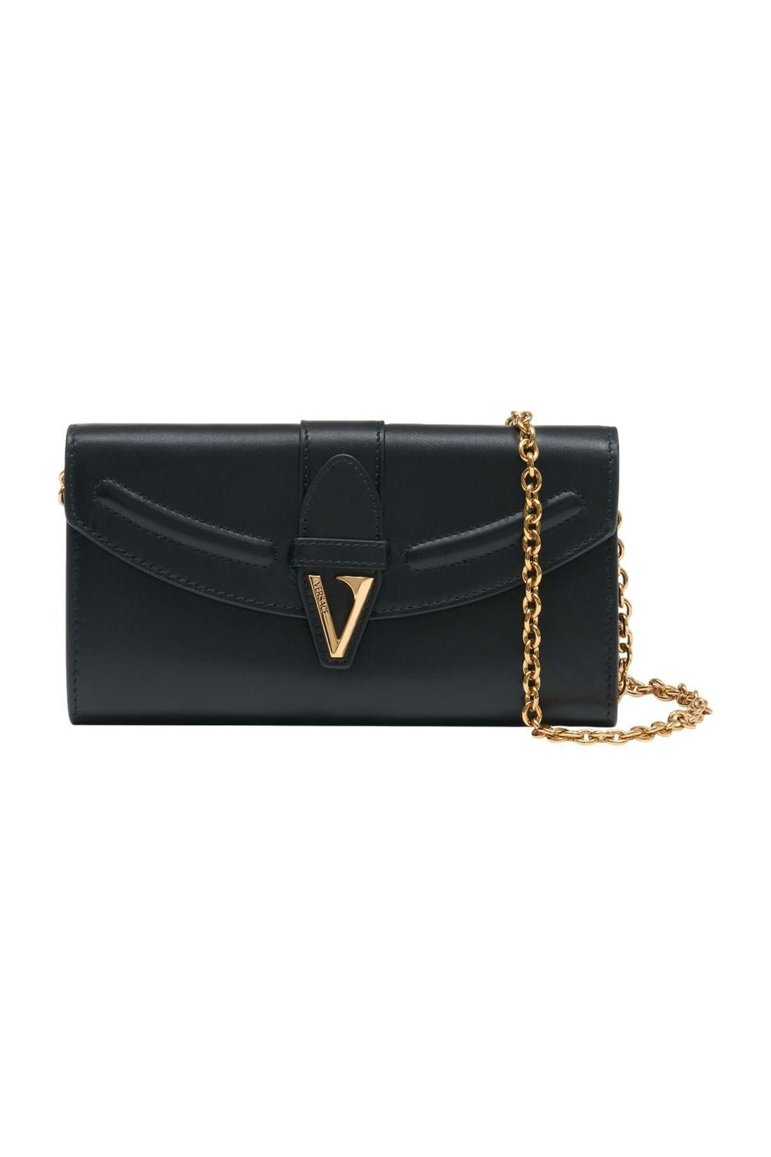 Wallet On Chain - Versace - Leder - Schwarz
