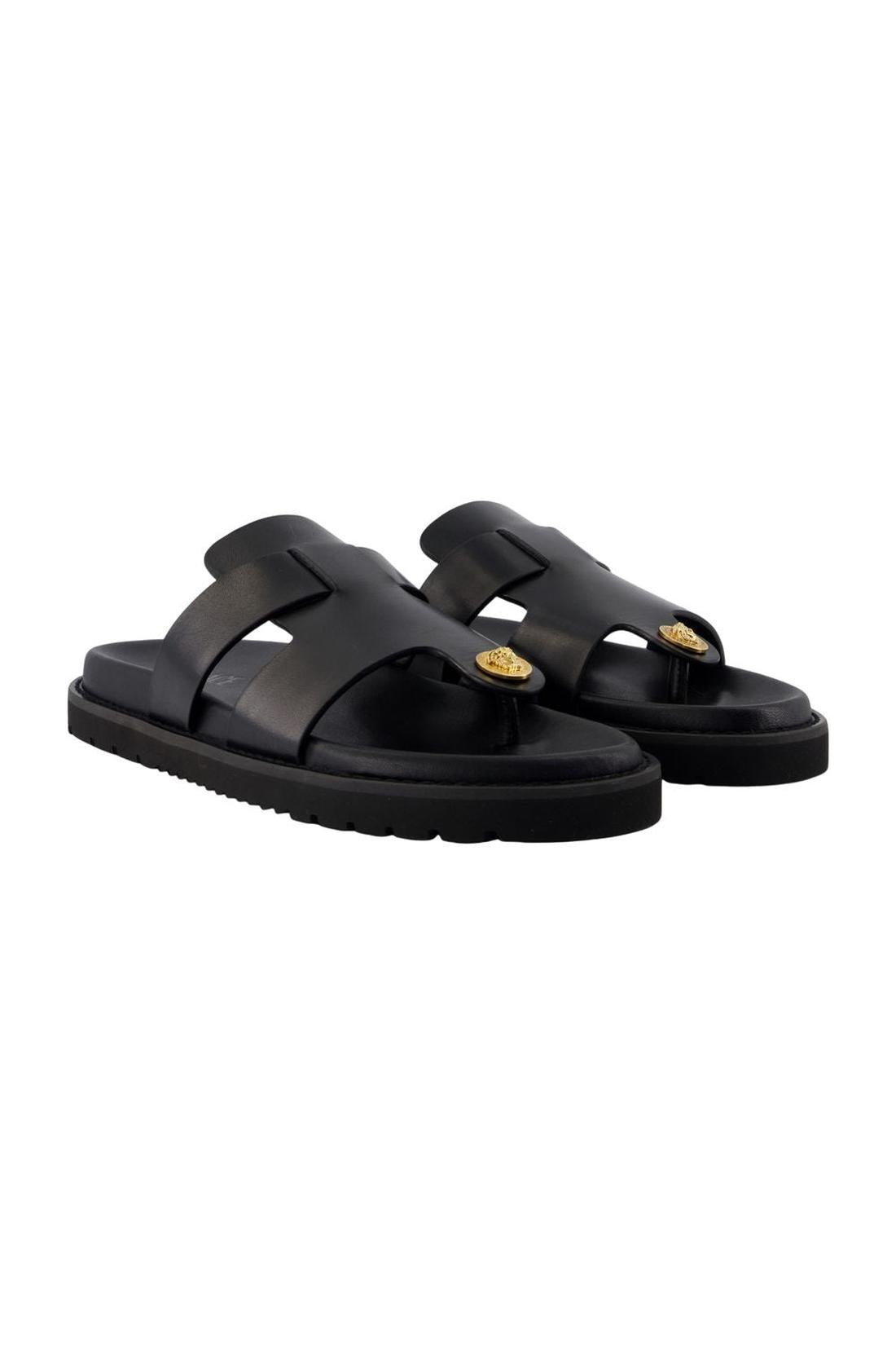 Sandalen - Versace - Leder - Schwarz