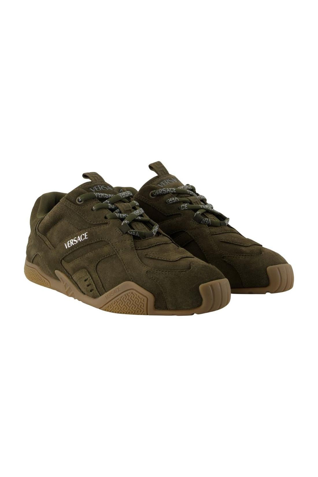 Sneakers Suede - Versace - Leder - Khaki