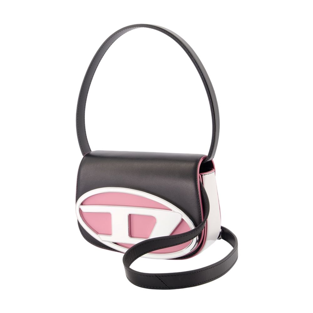 1DR Schultertasche - Diesel - Leder - Schwarz