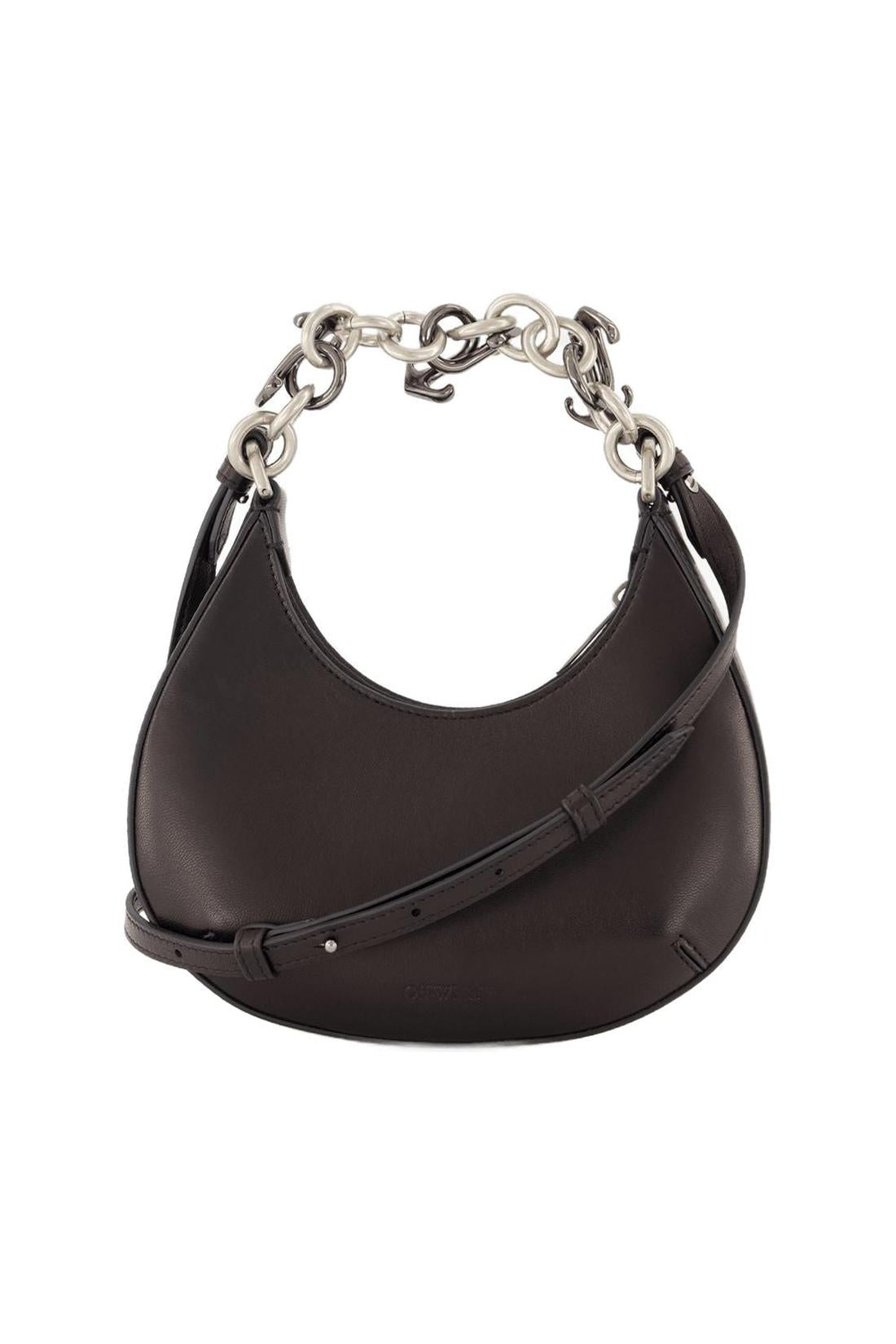 Hemisphere Schultertasche - OFF WHITE - Leder - Schwarz