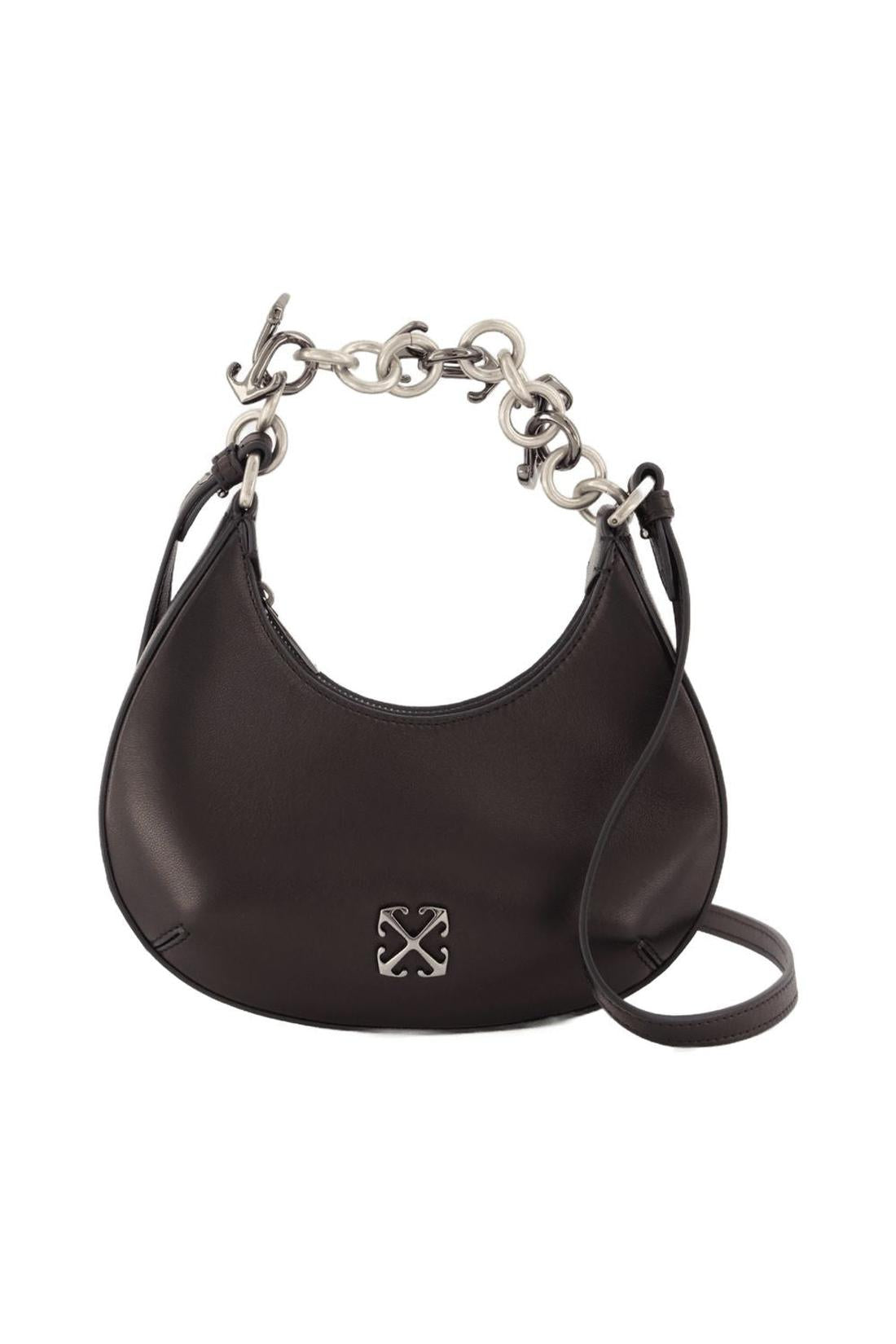 Hemisphere Schultertasche - OFF WHITE - Leder - Schwarz