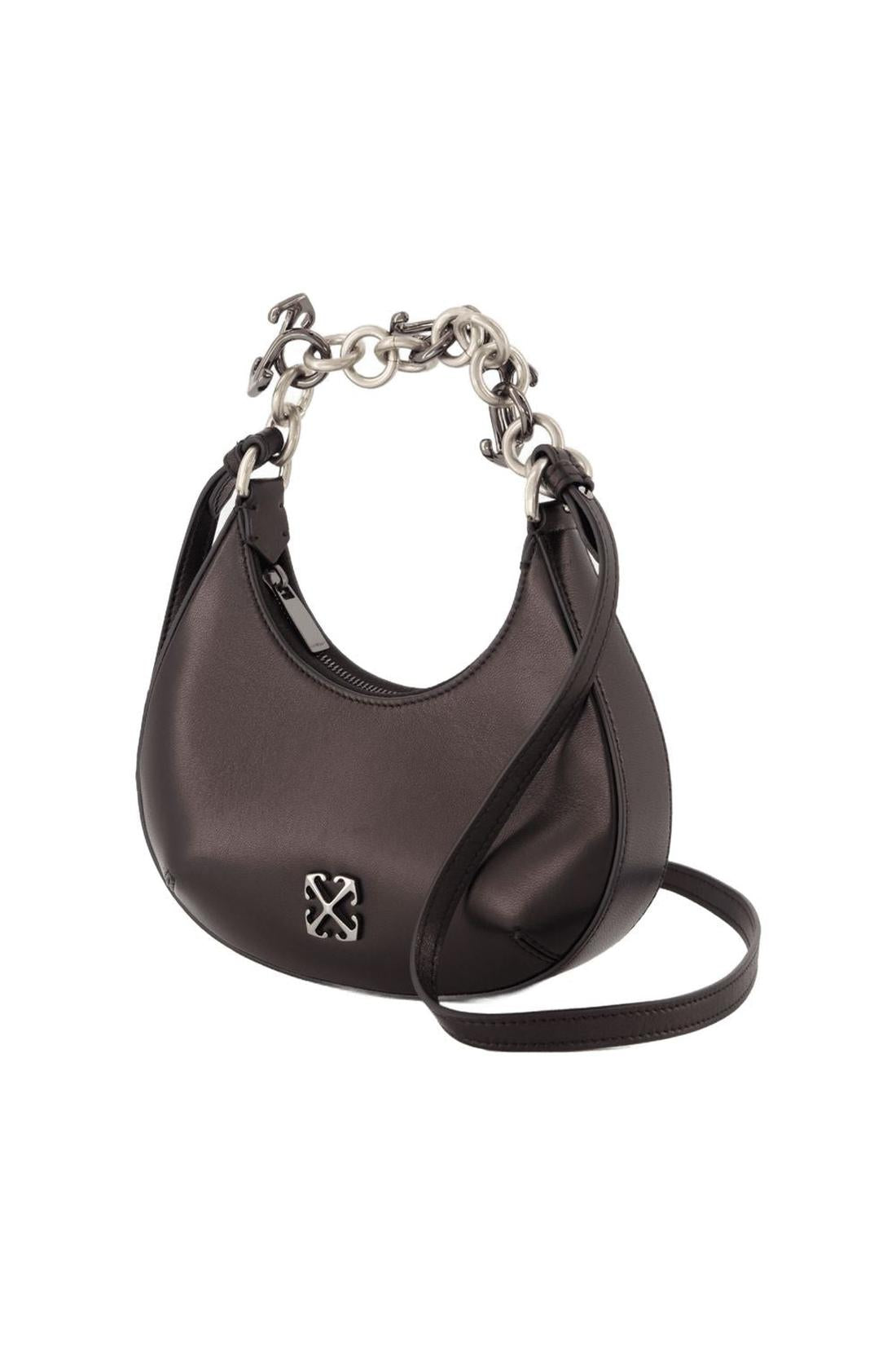 Hemisphere Schultertasche - OFF WHITE - Leder - Schwarz