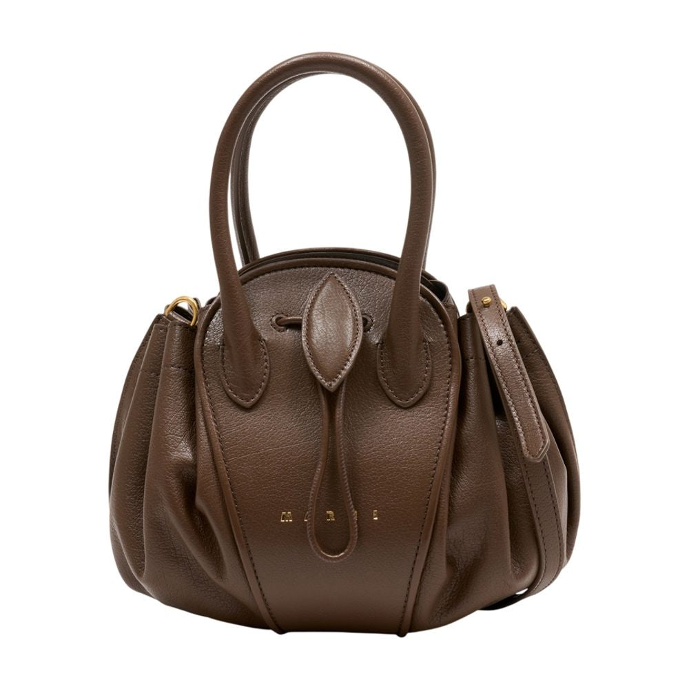 Tulipea Small Schultertasche - Marni - Leder - Braun