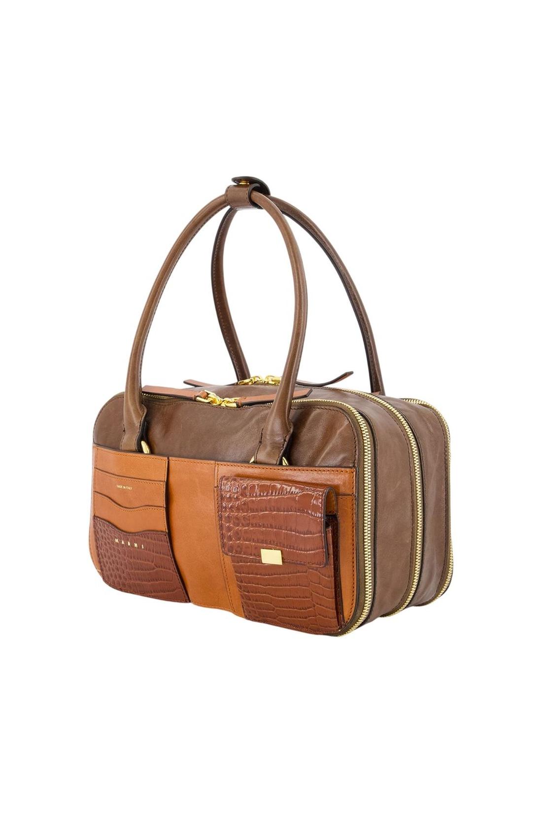 Handtasche Boxyne Small mit Taschen – Marni – Leder – Braun
