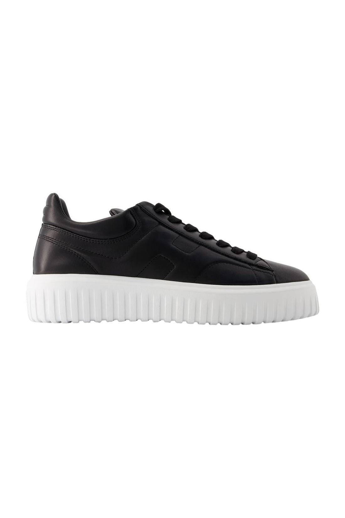 Hogan-Sneakers H-Stripes Allacciato - Hogan - Leder - Schwarz-Sneaker-Black-Deal-Outlet-by-ARCHIVIST