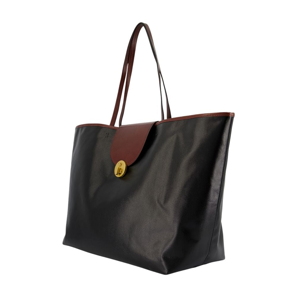 Große Einkaufstasche – Versace – Leder – Schwarz