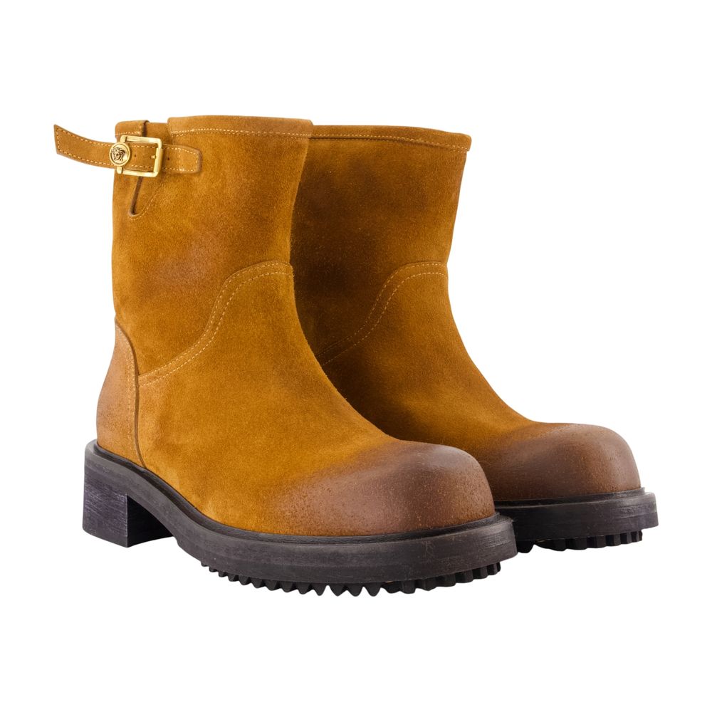 Stiefeletten H40 – Versace – Leder – Braun