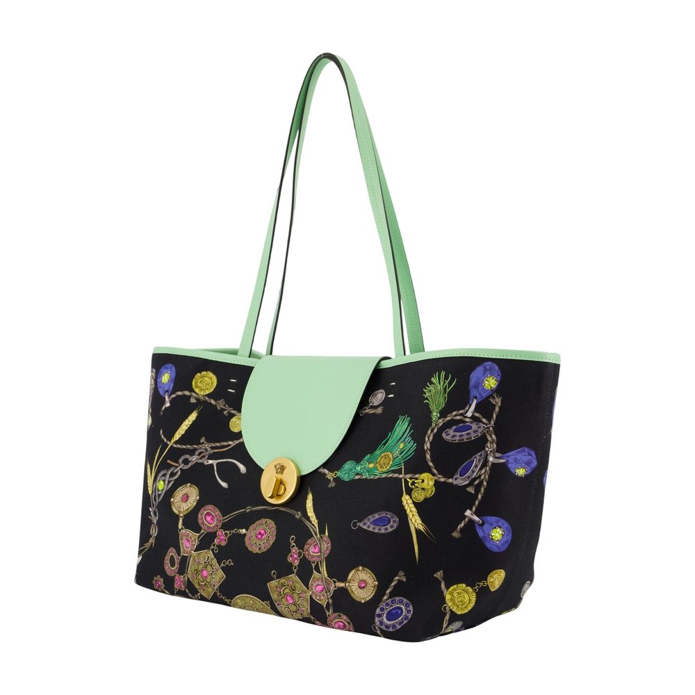 Small Tote St. Broken Jewels – Versace – Baumwolle – Mehrfarbig