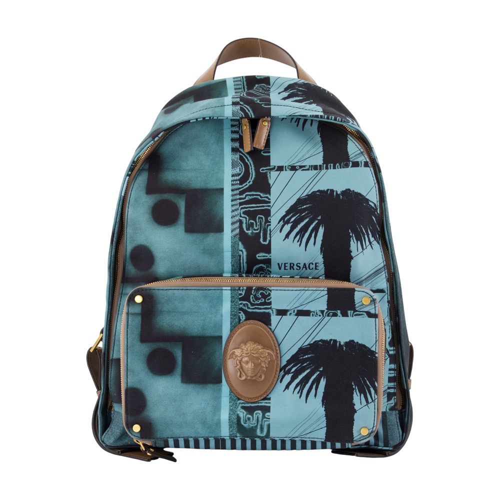 Rucksack „Sunset Palms“ – „ Versace “ – Leder – Mehrfarbig