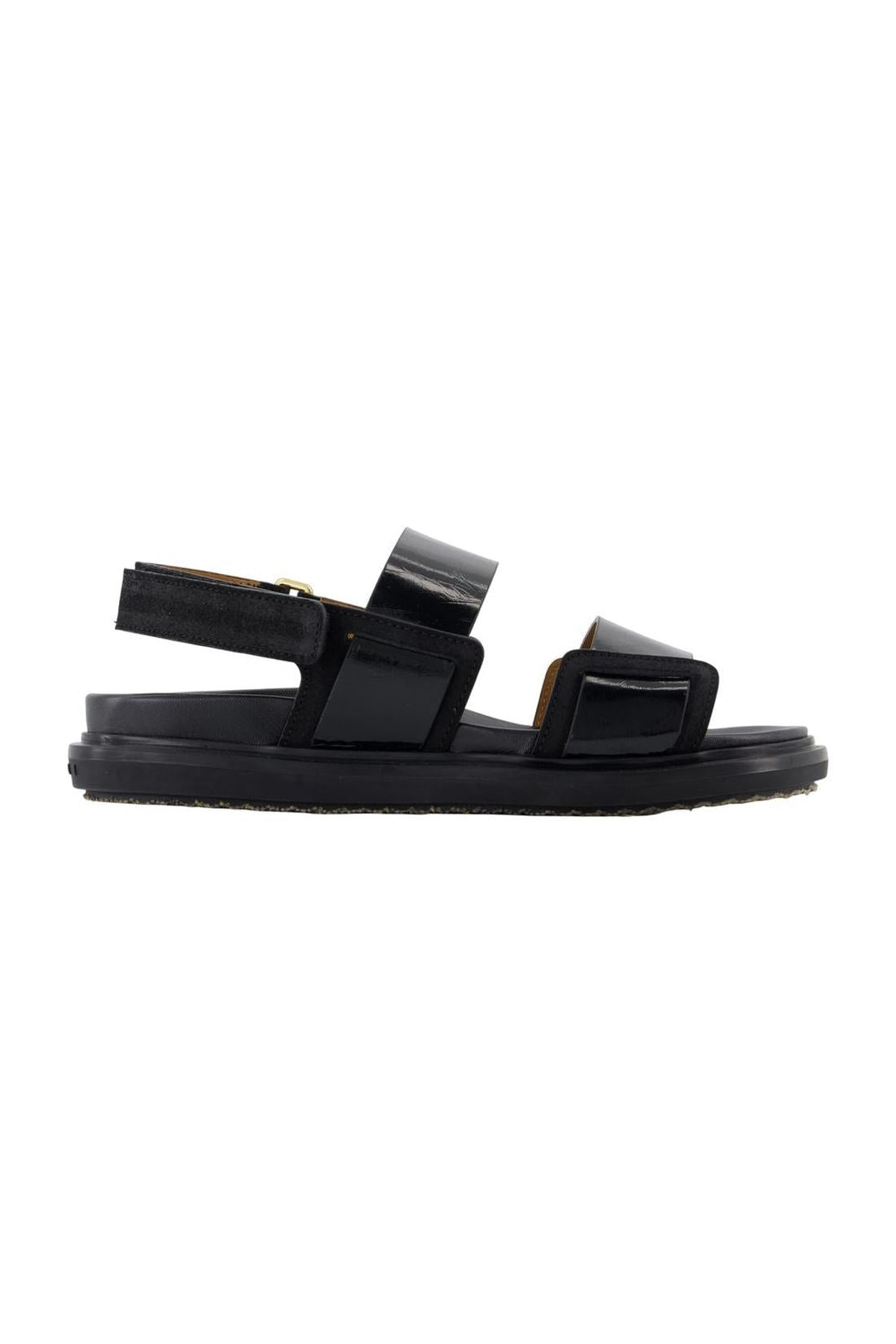 Fussbett Sandalen - Marni - Leder - Schwarz