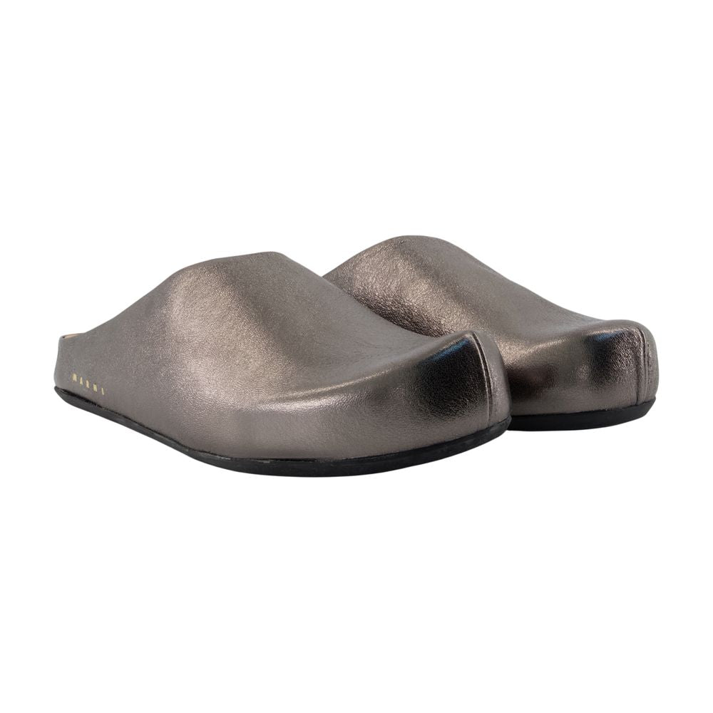 Fussbett Clogs - Marni - Synthetik - Silber