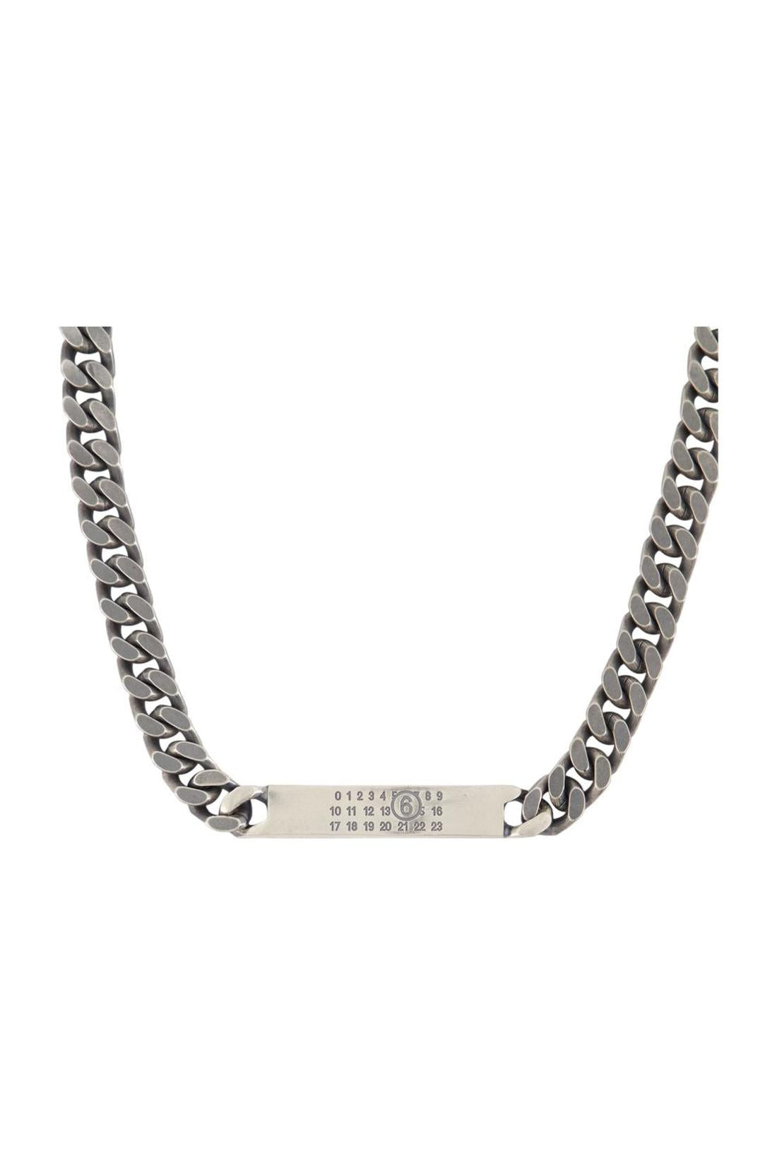Minimal Logo Id Tag Halskette - MM6 Maison Margiela - Metall - Silber-Schmuck-Mm6 Maison Margiela-ARCHIVIST