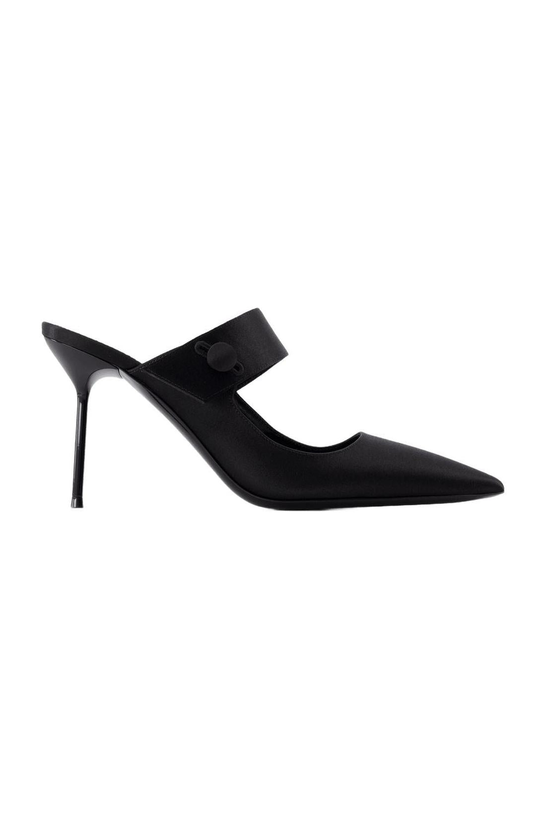 Lidia Couture Sabot Pumps 90 - Paris Texas - Silk - Black