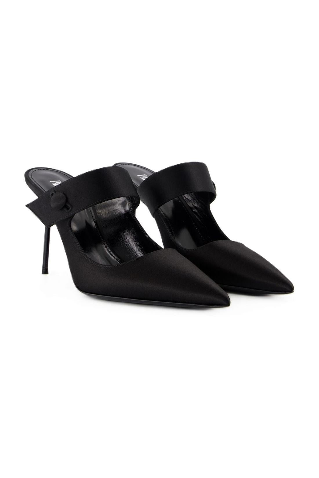 Lidia Couture Sabot Pumps 90 - Paris Texas - Silk - Black