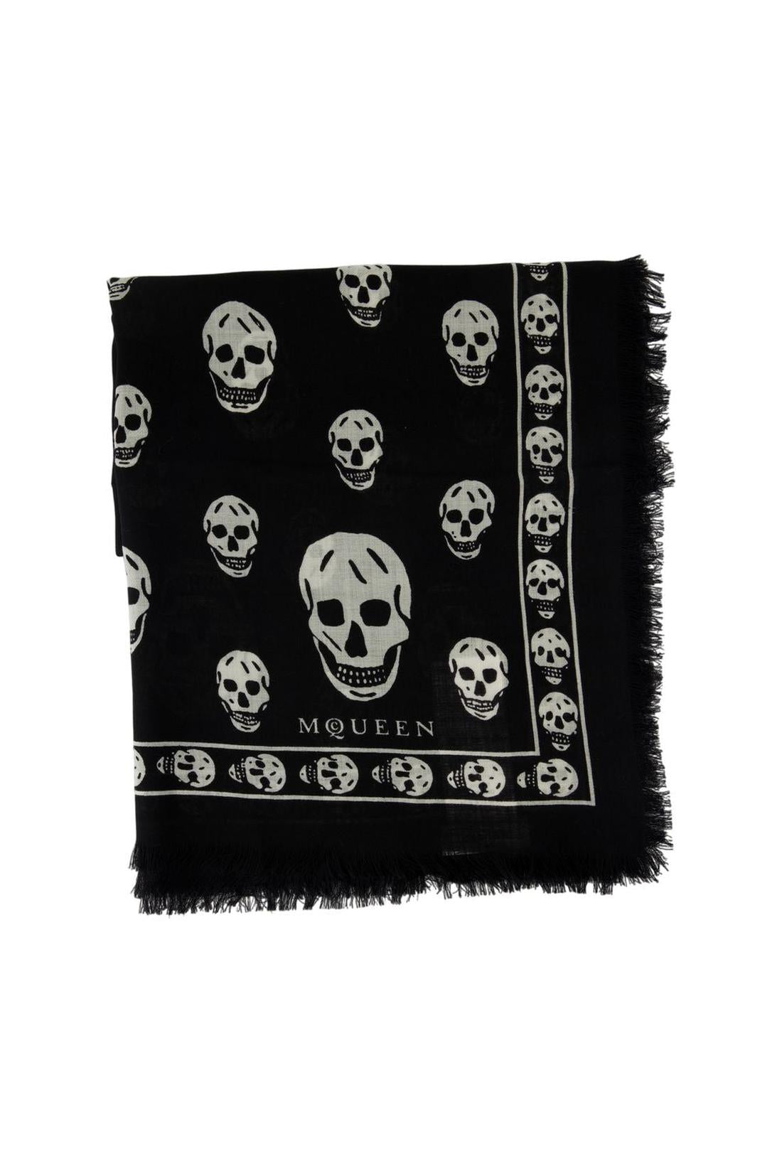Alexander McQueen-Schal Skull - Alexander McQueen - Seide - Schwarz-Outdoor-Black-Deal-Outlet-by-ARCHIVIST