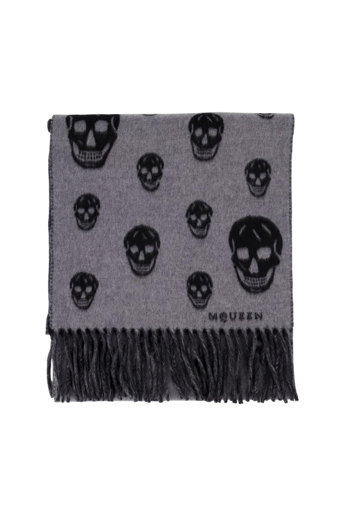 Sc Double Faced Skull Schal - Alexander McQueen - Wolle - Grau
