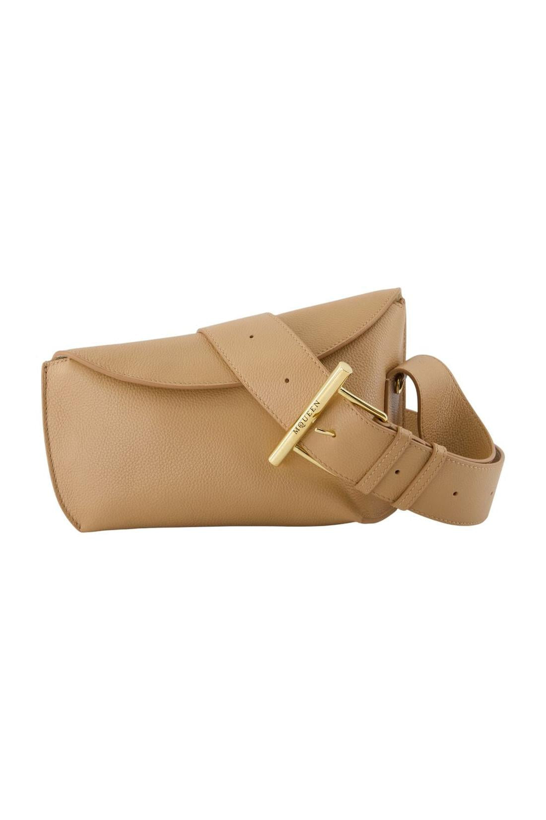 Alexander McQueen-T-Bar Sling Schultertasche - Alexander McQueen - Leder - Beige-Taschen-Black-Deal-Outlet-by-ARCHIVIST