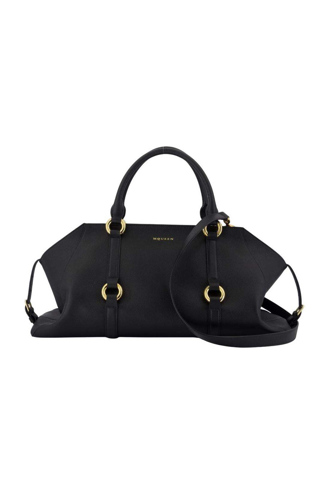 Alexander McQueen-Farringdon Medium Handtasche - Alexander McQueen - Leder - Schwarz-Taschen-Black-Deal-Outlet-by-ARCHIVIST