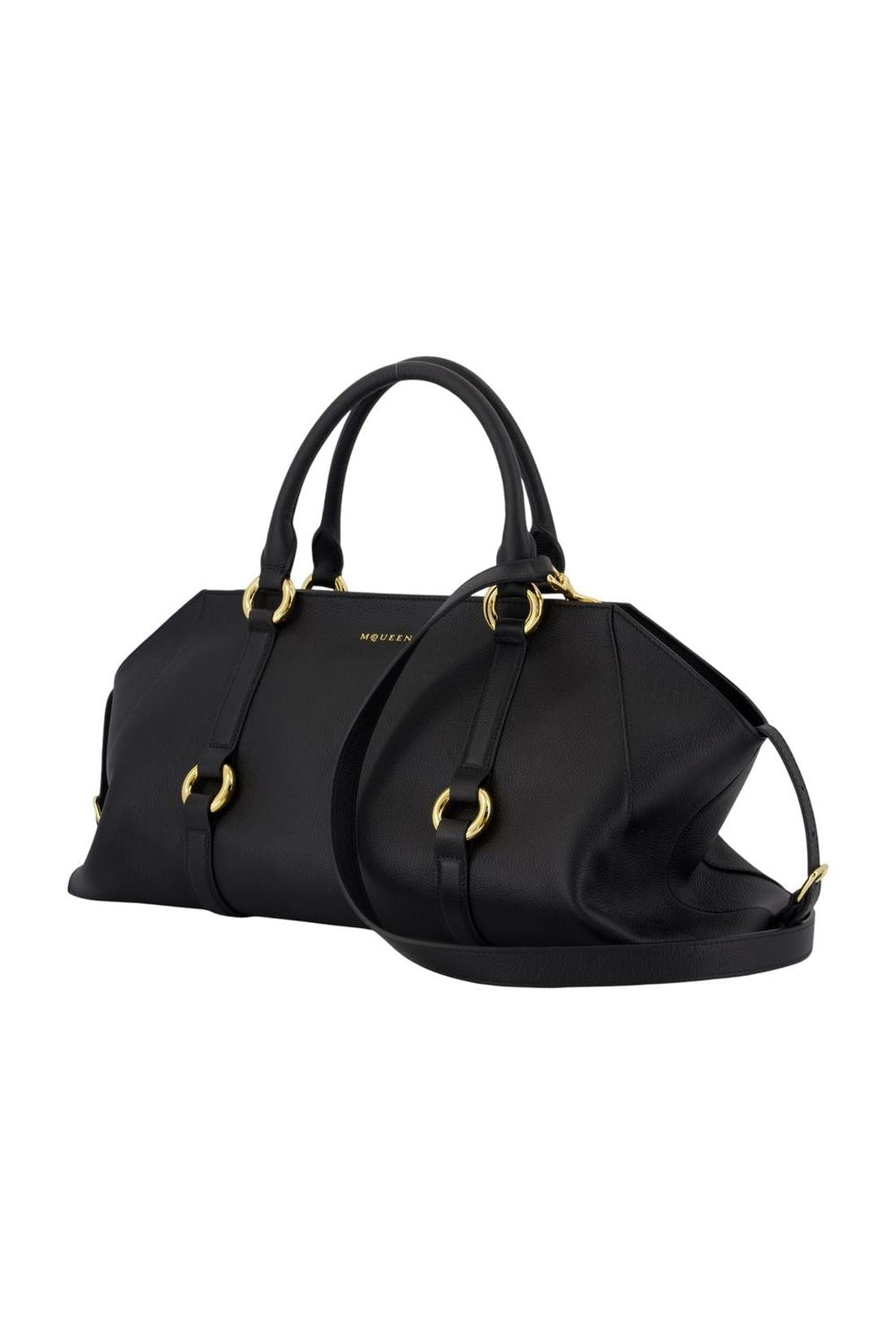 Alexander McQueen-Farringdon Medium Handtasche - Alexander McQueen - Leder - Schwarz-Taschen-Black-Deal-Outlet-by-ARCHIVIST