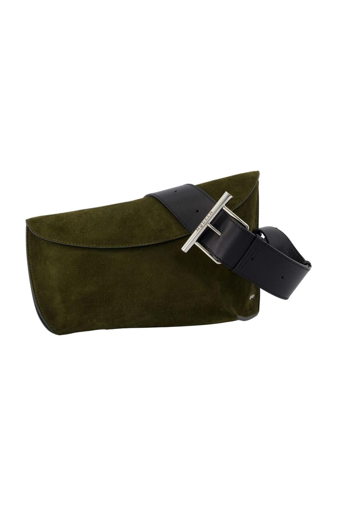 Alexander McQueen-T-Bar Sling Large Schultertasche - Alexander McQueen - Leder - Khaki-Taschen-Black-Deal-Outlet-by-ARCHIVIST